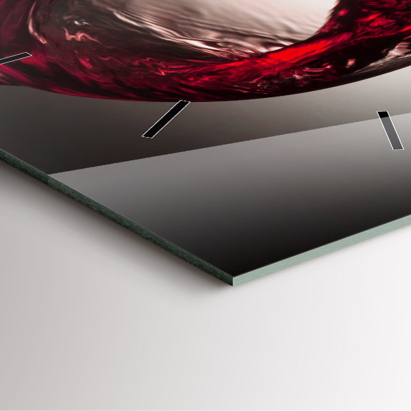 Square wall clock Glass of wine