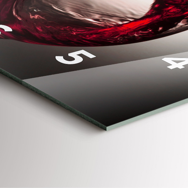 Square wall clock Glass of wine