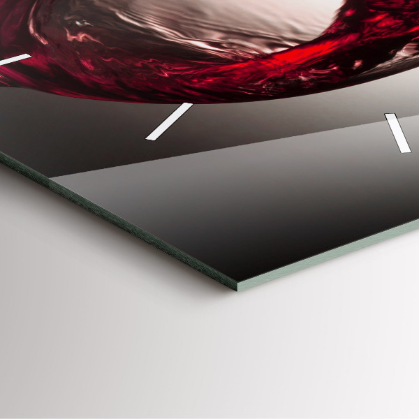 Square wall clock Glass of wine