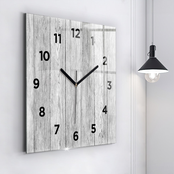 Square wall clock Wooden panels