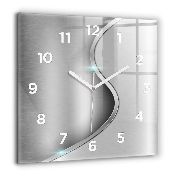 Square wall clock Gray metal abstraction