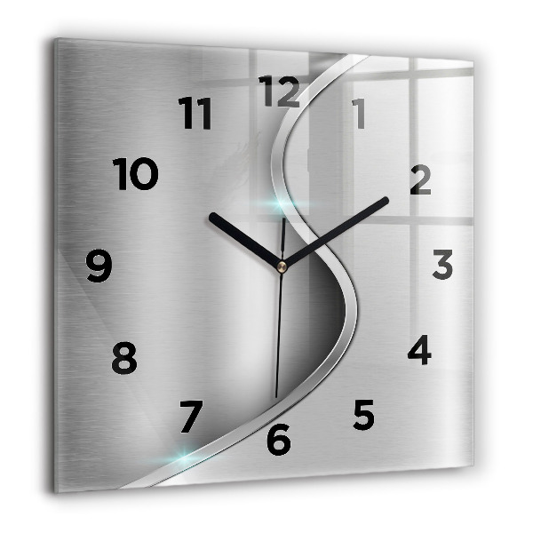 Square wall clock Gray metal abstraction
