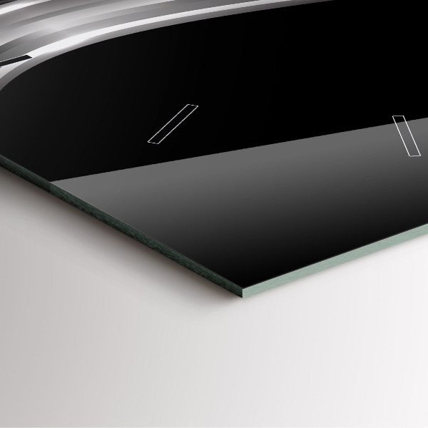 Square wall clock Black metal abstraction