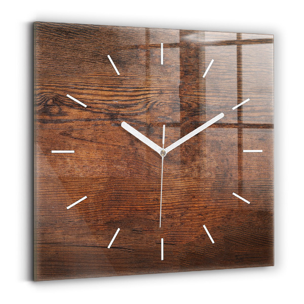 Square wall clock Old wood