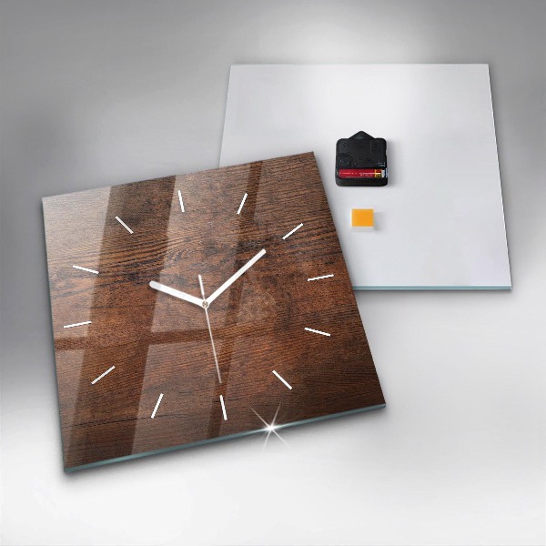 Square wall clock Old wood