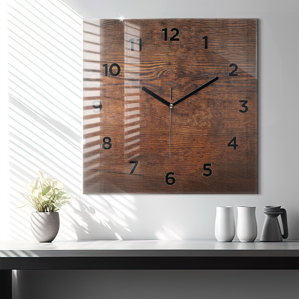 Square wall clock Old wood