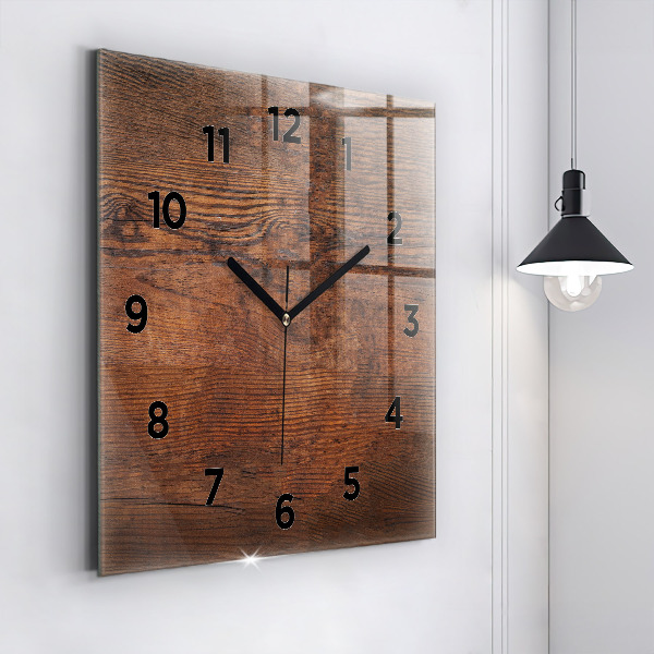 Square wall clock Old wood