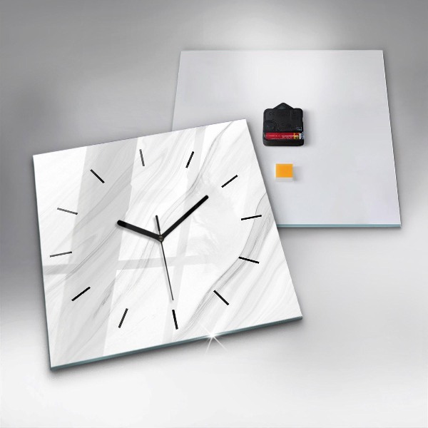 Square wall clock Decorative marble