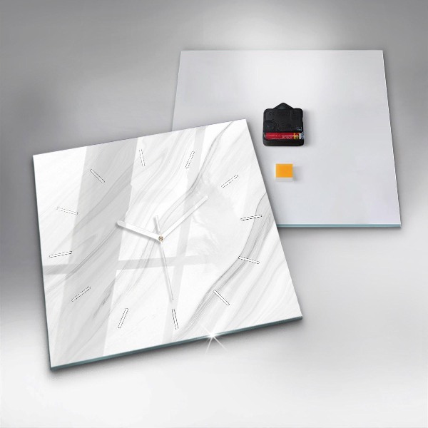 Square wall clock Decorative marble