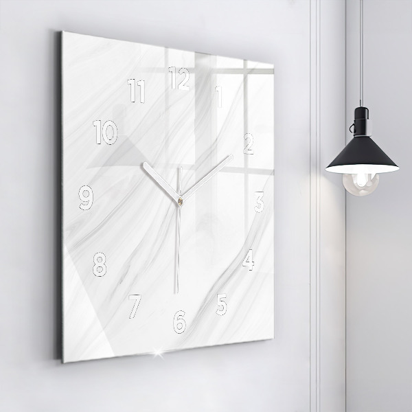 Square wall clock Decorative marble