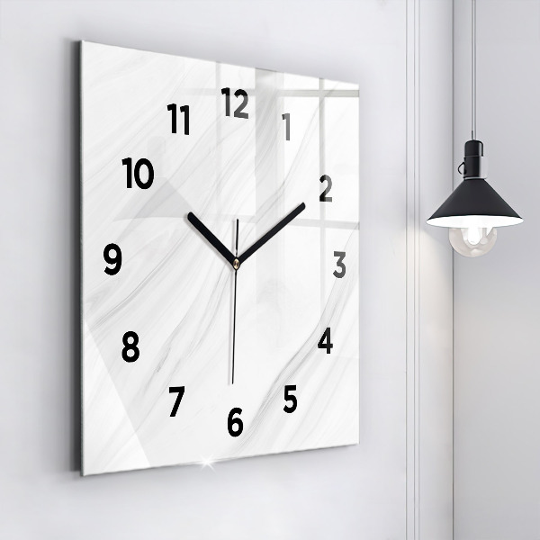 Square wall clock Decorative marble