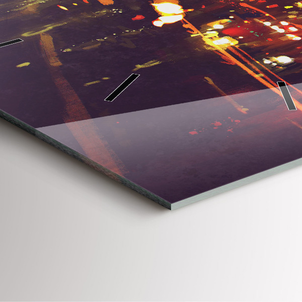 Square wall clock Painted city