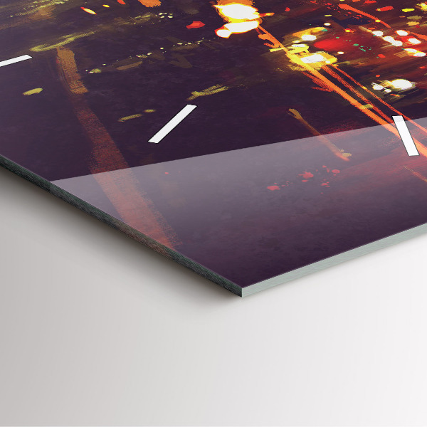 Square wall clock Painted city