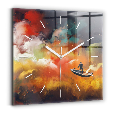 Square wall clock Abstract painting
