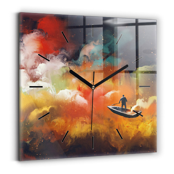 Square wall clock Abstract painting