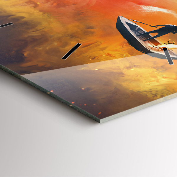 Square wall clock Abstract painting