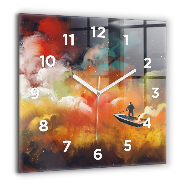 Square wall clock Abstract painting