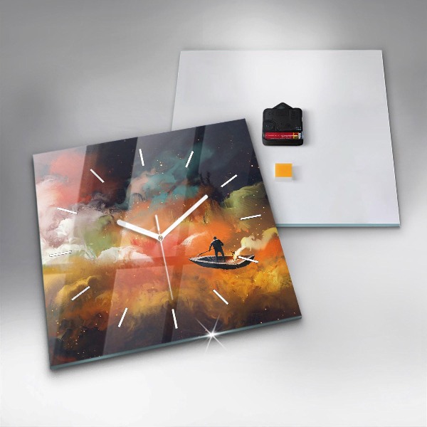 Square wall clock Abstract painting