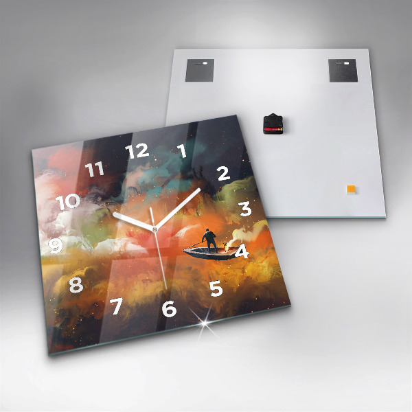 Square wall clock Abstract painting