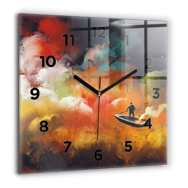 Square wall clock Abstract painting