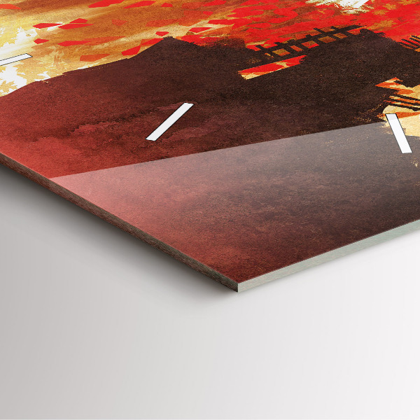 Square wall clock Bride in autumn