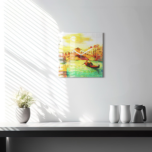 Square wall clock Venice Rialto Bridge