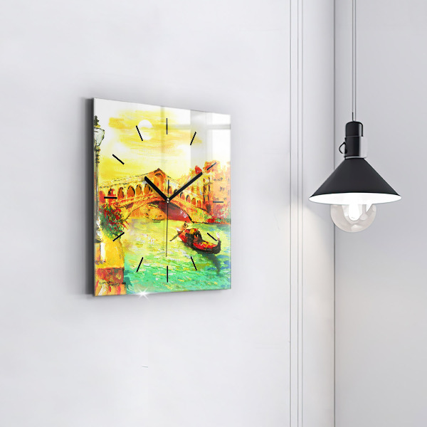 Square wall clock Venice Rialto Bridge