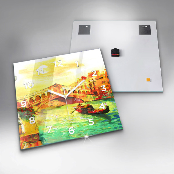 Square wall clock Venice Rialto Bridge