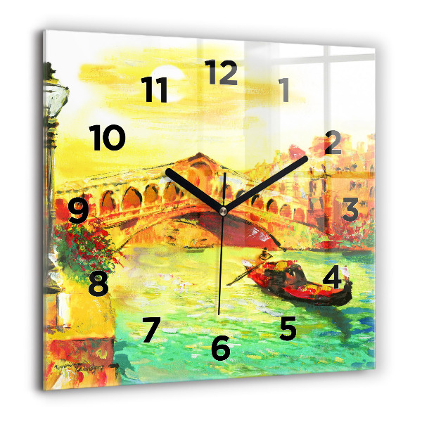 Square wall clock Venice Rialto Bridge