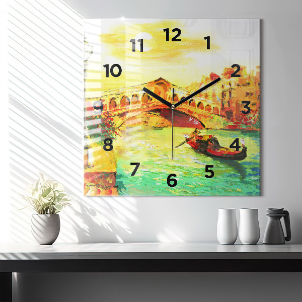 Square wall clock Venice Rialto Bridge