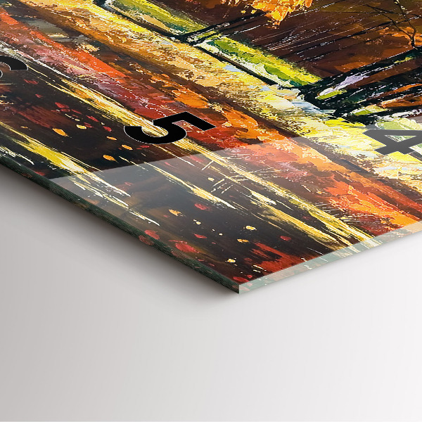 Square wall clock Autumn landscape with a river