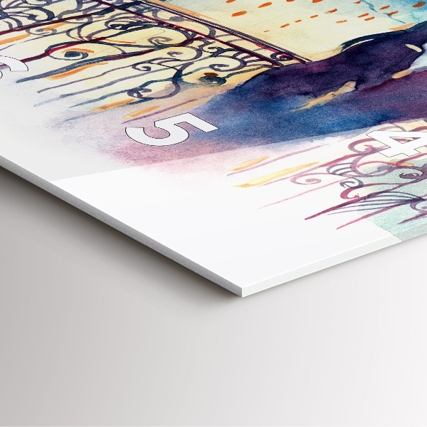 Square wall clock People in watercolor