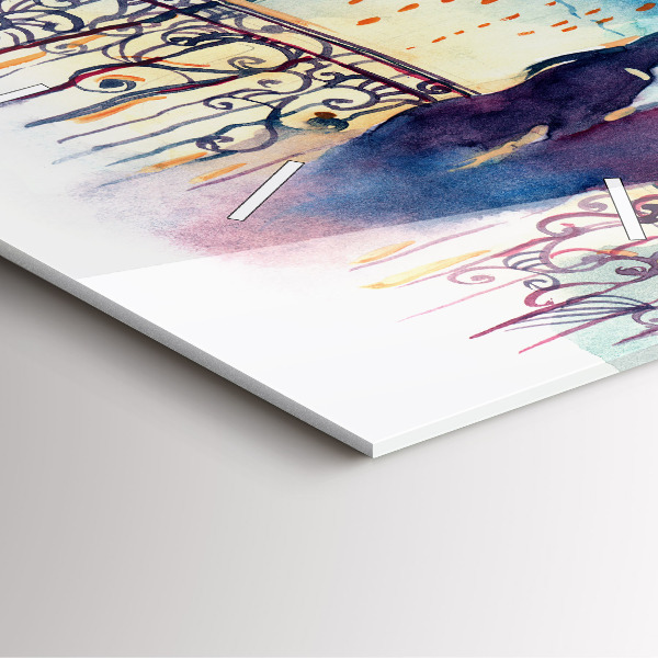 Square wall clock People in watercolor