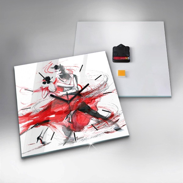 Square wall clock Dancing couple