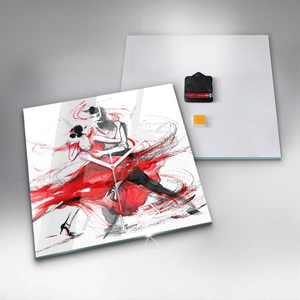Square wall clock Dancing couple