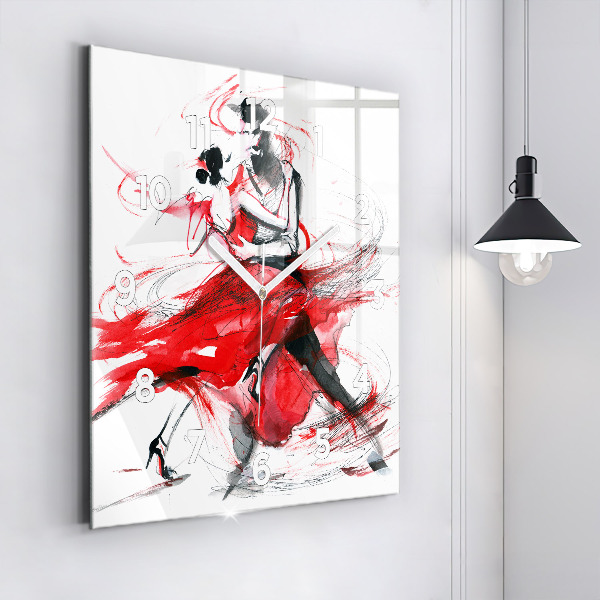 Square wall clock Dancing couple