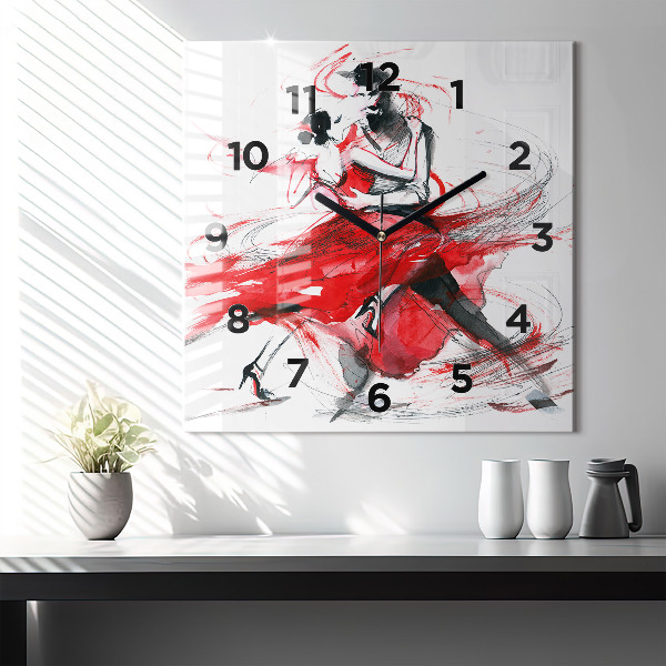 Square wall clock Dancing couple