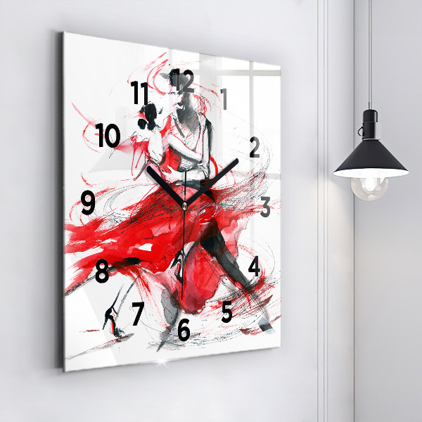 Square wall clock Dancing couple