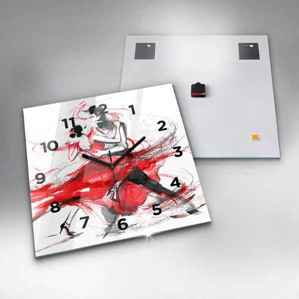Square wall clock Dancing couple