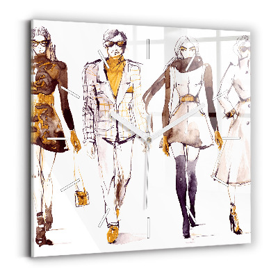 Square wall clock Woman and man