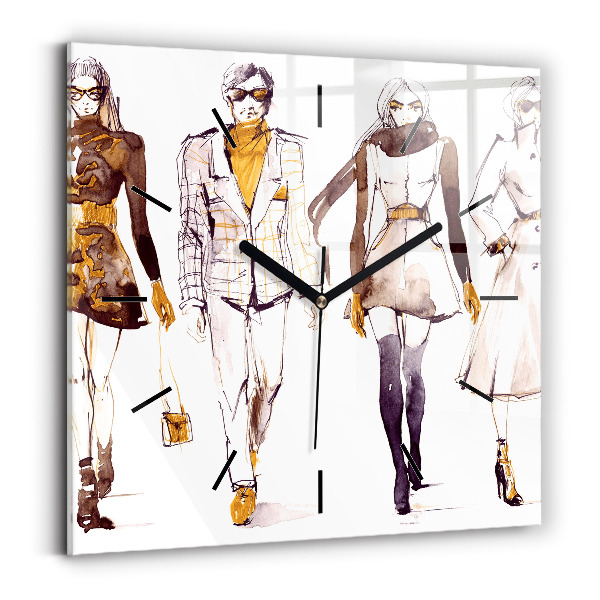 Square wall clock Woman and man