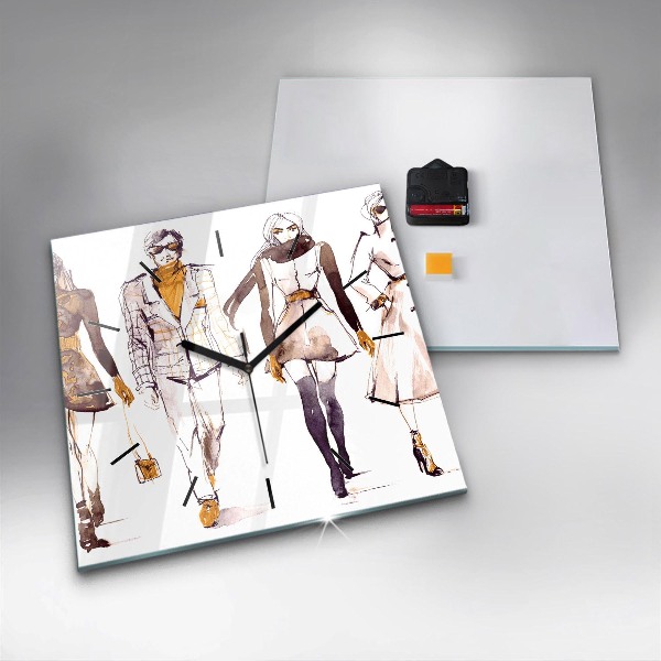 Square wall clock Woman and man