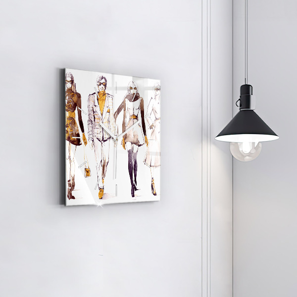 Square wall clock Woman and man