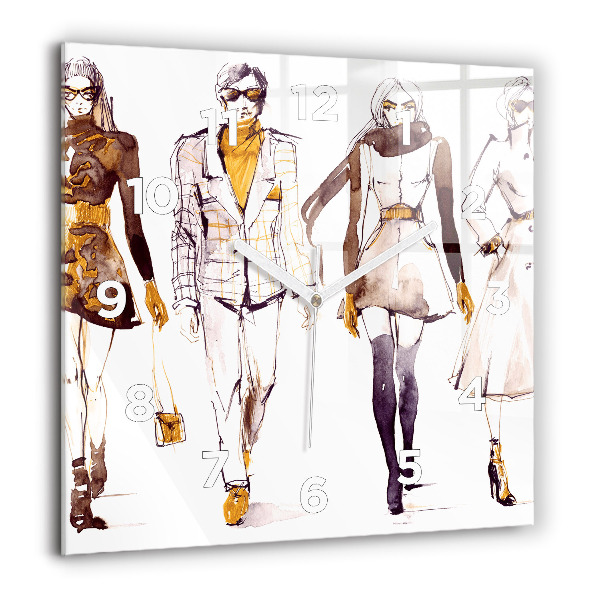 Square wall clock Woman and man