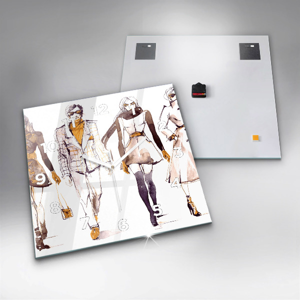 Square wall clock Woman and man