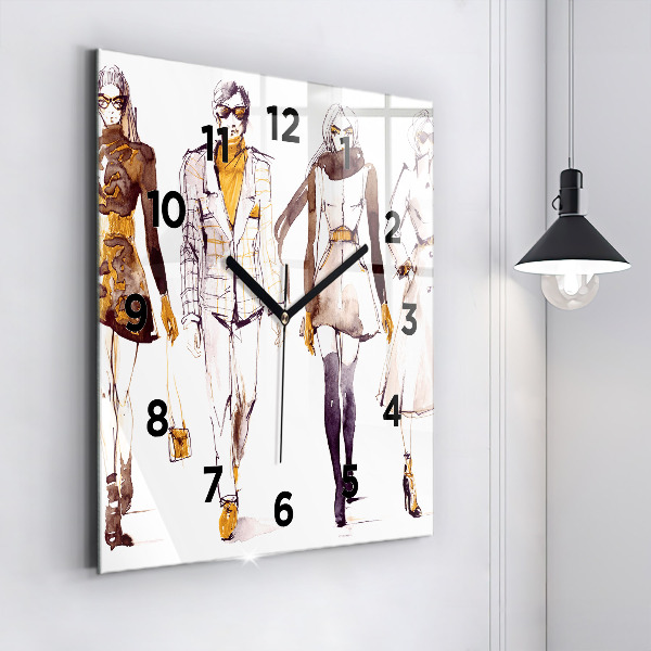 Square wall clock Woman and man