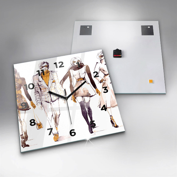 Square wall clock Woman and man