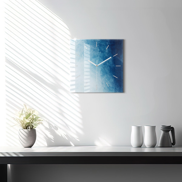 Square wall clock Abstraction water