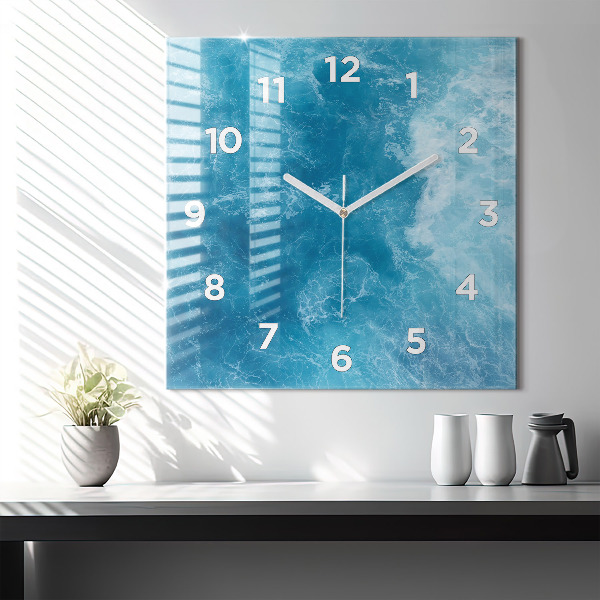 Square wall clock Sea water
