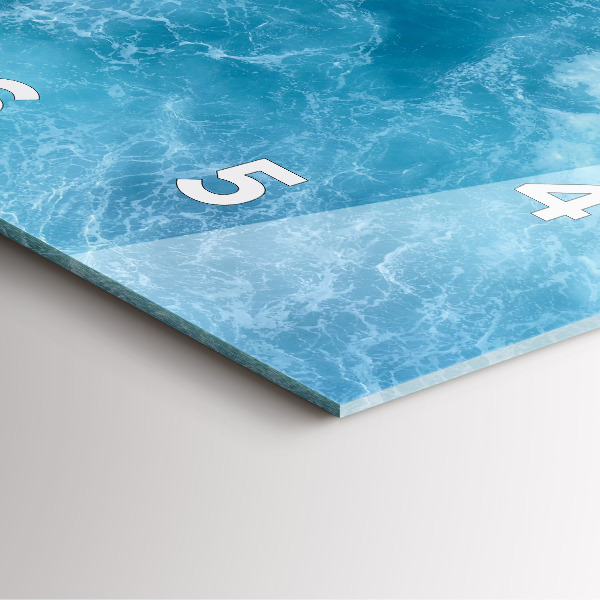 Square wall clock Sea water